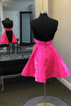 Fuchsia And Black Sweetheart A Line Homecoming Dress Bmbride