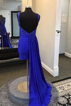 Sparkly Royal Blue Tight Short Homecoming Dress With Beadings Bmbride