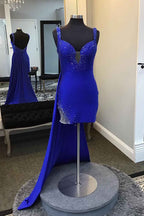 Sparkly Royal Blue Tight Short Homecoming Dress With Beadings Bmbride