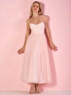 Sweetheart Neckline Starlit Cloar Maxi Length Tulle Prom Dress BM bride