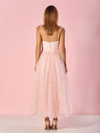 Sweetheart Neckline Starlit Cloar Maxi Length Tulle Prom Dress BM bride