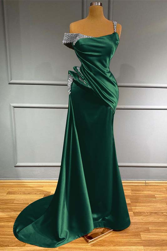 Long Off the Shoulder Mermaid Ruffles Prom Dress With Beading