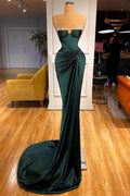 Dark Green Spaghetti-Straps Mermaid Prom Dress BM bride