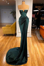 Dark Green Spaghetti-Straps Mermaid Prom Dress BM bride