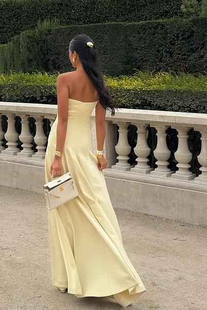 Shining Strapless Sleeveless Long Prom Dress With Pleated Ruffles