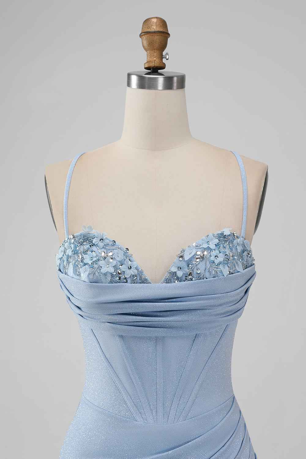 Sparkly Navy Beaded Corset Tight Short Homecoming Dress Bmbride