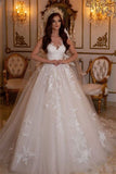 Sweetheart Tulle Ball Gown Wedding Dress with Floral Embroidery BM bride
