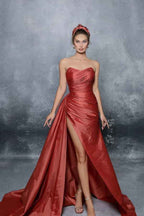 Royal Blue Sweetheart Sleeveless Long Prom Dress With Ruffles
