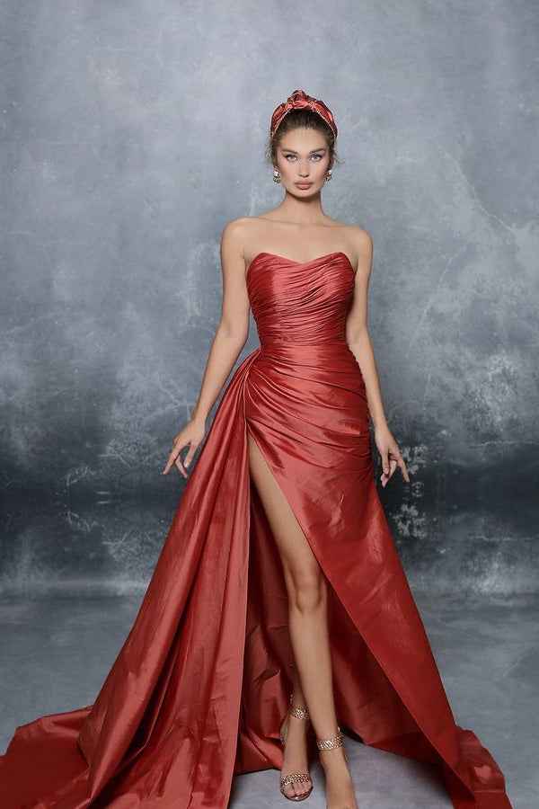 Royal Blue Sweetheart Sleeveless Long Prom Dress With Ruffles