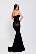 Strapless Sleeveless Sweetheart Long Mermaid Prom Dress With Belt