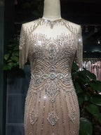Luxurious Crystal Beaded Prom Dress, Short Sleeves, Sweetheart BM bride