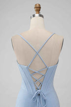 Sparkly Red Spaghetti Straps Corset Tight Short Homecoming Dress