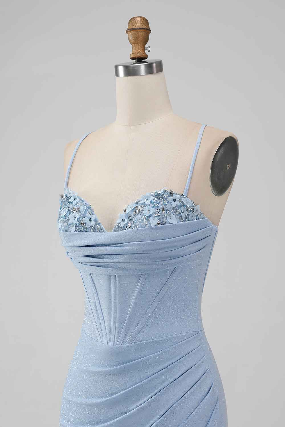 Sparkly Navy Beaded Corset Tight Short Homecoming Dress Bmbride