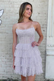 Strapless Tiered A-Line Homecoming Dress BM bride