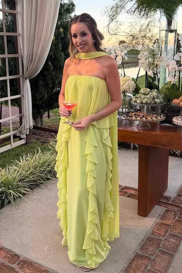 Chic Halter Strapless Sleeveless Long Prom Dress With Ruffles