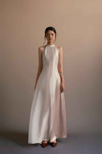 Charming Halter Sleeveless Backless Long Prom Dress With Pleated