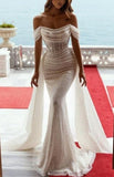 Off-the-Shoulder Sequins Mermaid Prom Dress BM bride