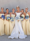 Square Neckline Sleeveless Bridesmaid Dresses with a Stylish Appeal BM bride