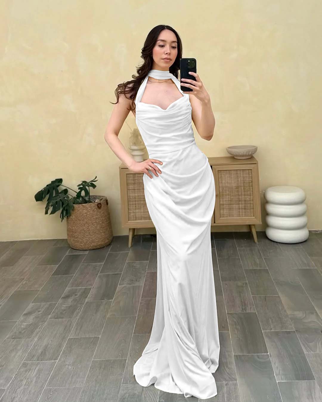 Halter Sleeveless Sweetheart Long Mermaid Prom Dress With Pleated BMBRIDE