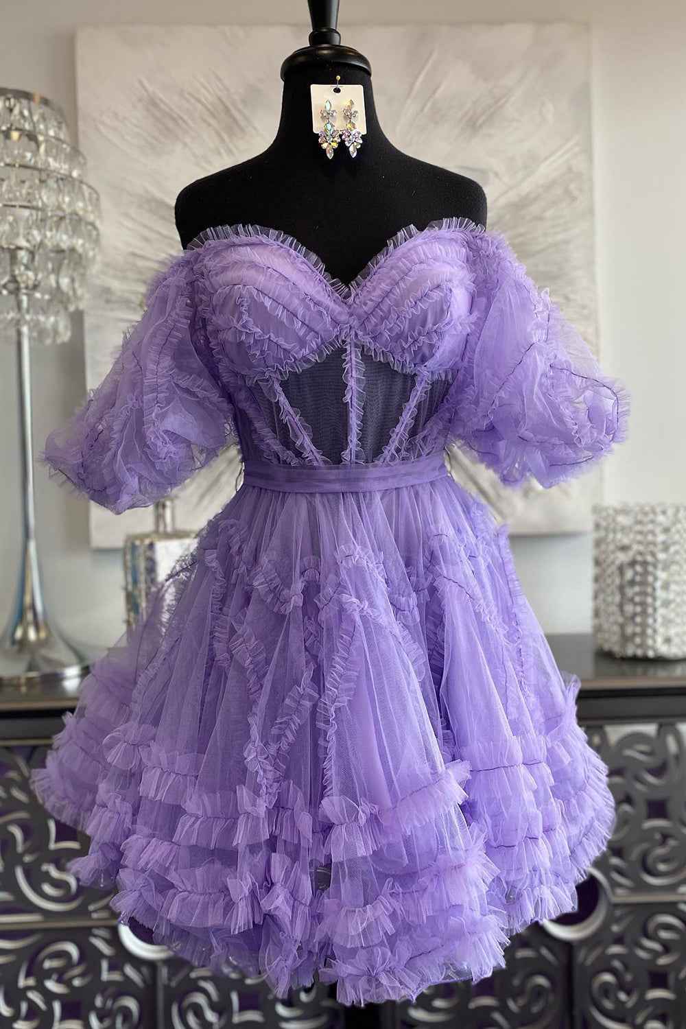 Light Pink Corset A-Line Short Homecoming Dress Bmbride