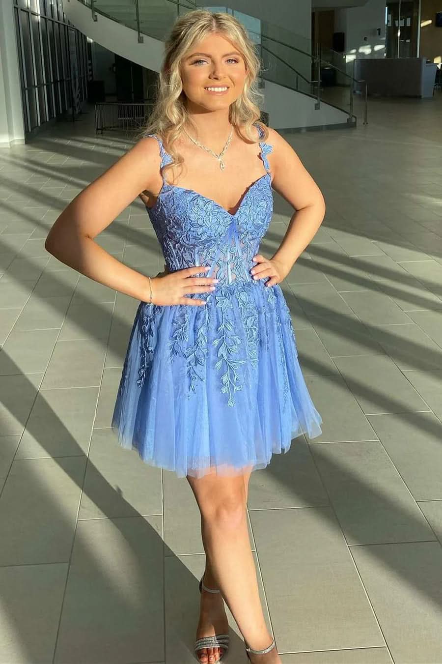 Sweet A-Line Mint Appliques Short Homecoming Dresses BM bride