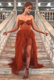 Glamorous Strapless Tulle Prom Dress, Sleeveless Ball Gown BM bride