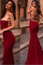 Strapless Sleeveless Backless Long Pleated Mermaid Prom Dress