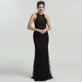 Black Sequin Tulle Mermaid Prom Dress with Sleeveless Design BM bride