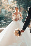 Off-the-Shoulder Ball Gown Lace Wedding Dress BM bride