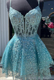 Elegant One Shoulder Sleeveless Sequined Fitted Homecoming Dress BM bride