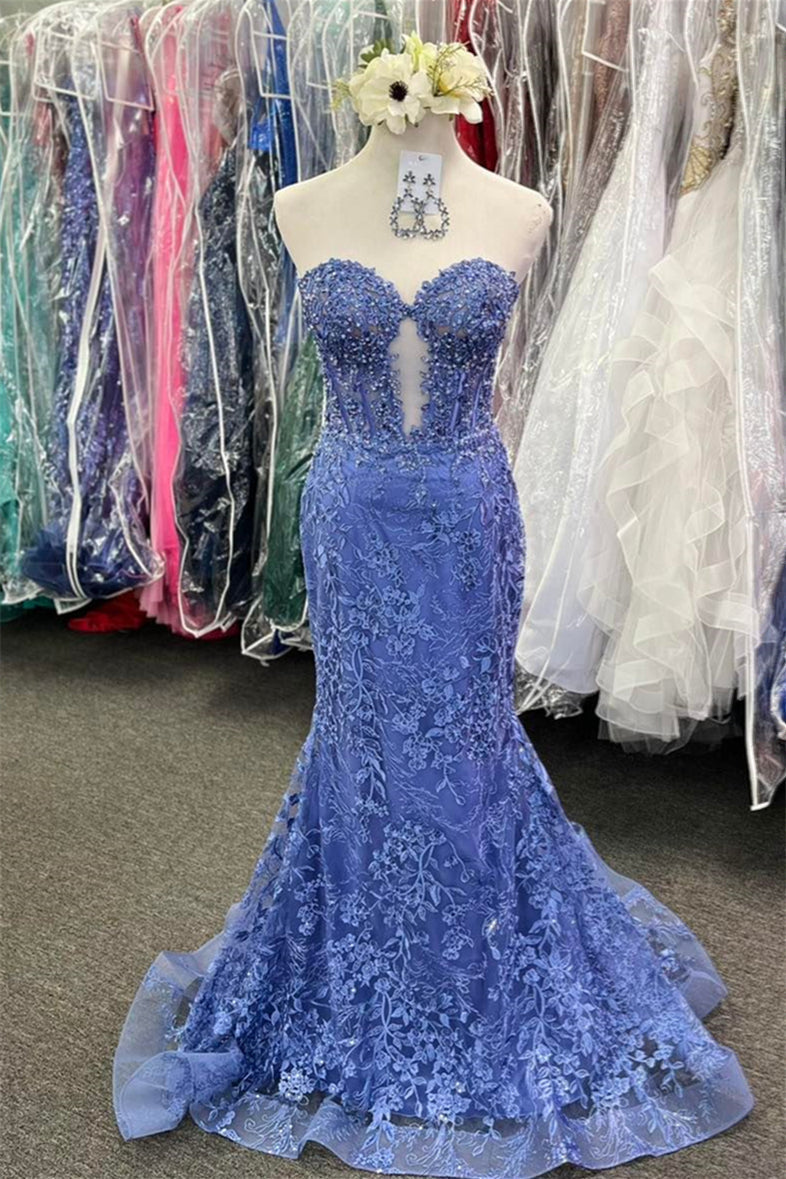 Elegant Black Sweetheart Lace Appliques Mermaid Long Prom Dress for a Classic Look BM bride