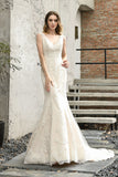 Satin Lace Open Back Wedding Dress BMbride