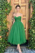 Emerald Spaghetti-Straps Short Prom Dress with Strapless BM bride
