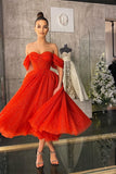 Off-the-Shoulder Red Sequins Prom Dress BM bride