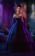 Jewel Neck Sleeveless Ball Gown Long Prom Dress With Beading
