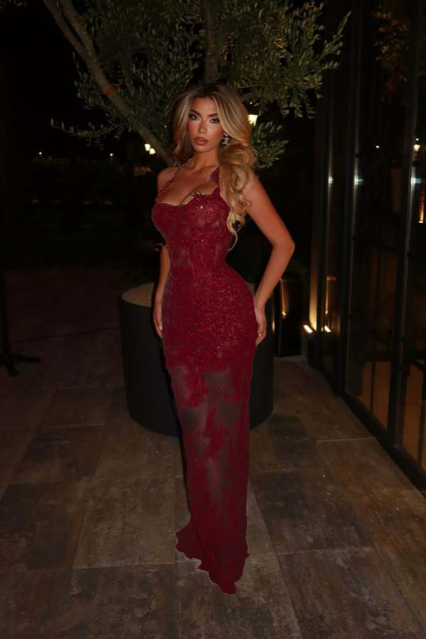 Halter Sleeveless Long Mermaid Prom Dress With Lace Embroidery BMBRIDE