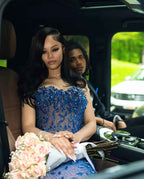 Sapphire Dreams - Royal Blue Beaded Mermaid Prom Dress with Sheer Illusion