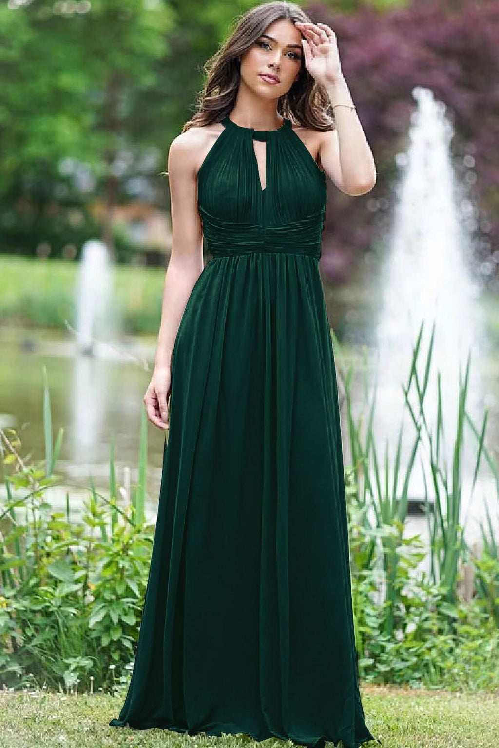 Elegant Lilac Halter Sleeveless A-Line Prom Dress with Open Back BM bride
