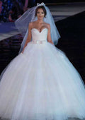 Glamorous Beaded Tulle Ball Gown Wedding Dress with Strapless Bodice and Long/Floor-Length Skirt BM bride