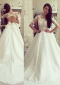 Graceful Lace A-Line Wedding Dress with Bateau Neckline and Majestic Court Train BM bride