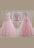 Sophisticated Strapless Long/Floor-Length Tulle Wedding Dress with a Bowknot in A-Line/Princess Style BM bride