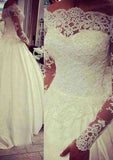 Timeless A-Line/Princess Satin Wedding Dress with Bateau Neckline and Appliqued Court Train BM bride