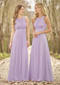 Floor-Length Chiffon Bridesmaid Dress, A-Line/Princess Style, Scoop Neck BM bride