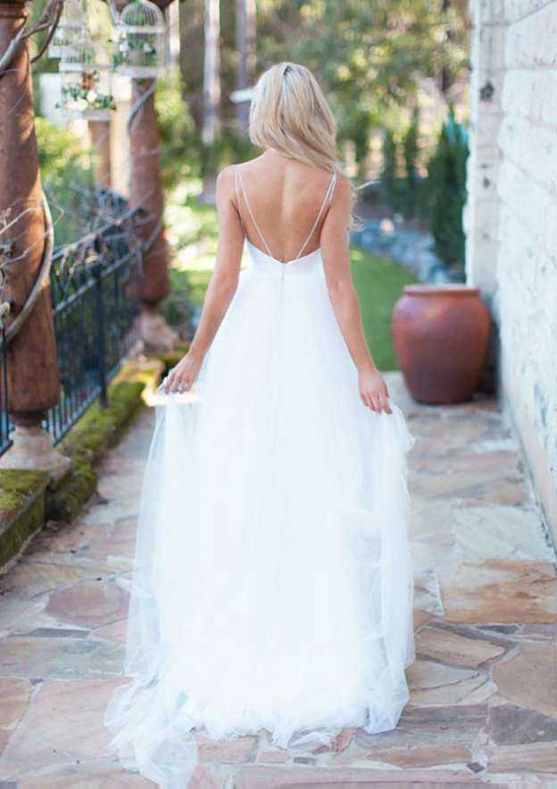 Sweetheart Lace A-Line/Princess Wedding Dress with Long/Floor-Length Tulle Skirt BM bride