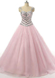 Lovely Sweetheart Long/Floor-Length Tulle Wedding Dress with Beaded Accents in A-Line/Princess Silhouette BM bride