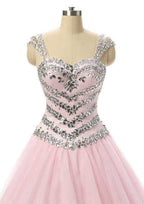Lovely Sweetheart Long/Floor-Length Tulle Wedding Dress with Beaded Accents in A-Line/Princess Silhouette BM bride