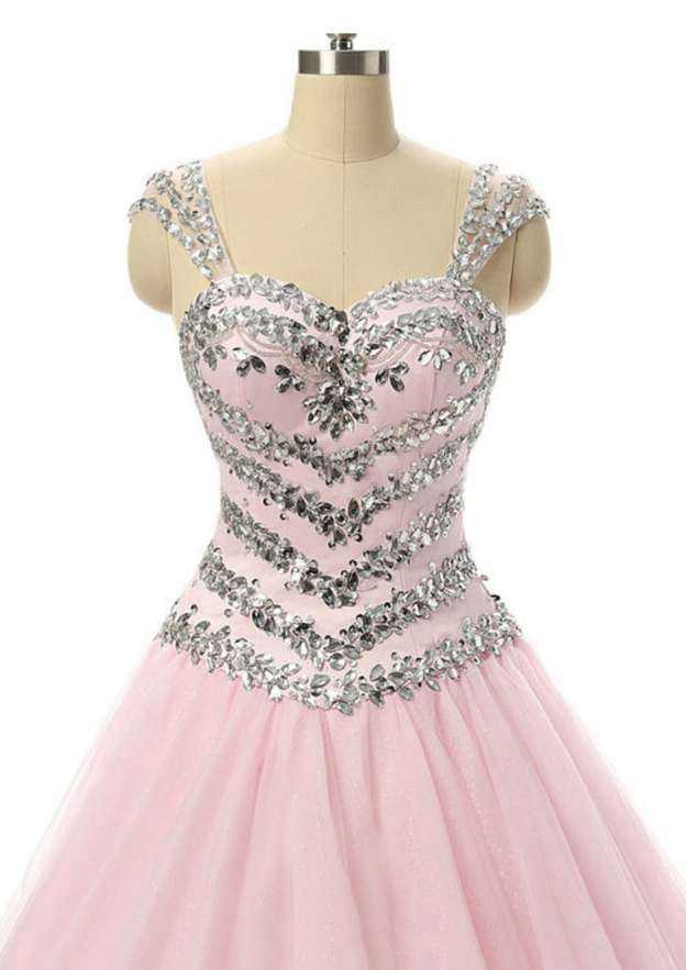 Lovely Sweetheart Long/Floor-Length Tulle Wedding Dress with Beaded Accents in A-Line/Princess Silhouette BM bride