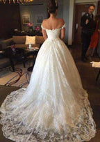 Beautiful Beaded Sweetheart Zipper Tulle Sleeveless Ball Gown Wedding Dress with Court Train BM bride