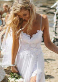 Elegant A-Line/Princess Lace Wedding Dress with Sweetheart Neckline and Sweep Train with Applique Details BM bride
