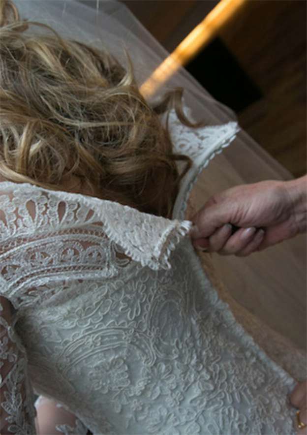 Elegant Lace Wedding Dress: A-Line/Princess Off-the-Shoulder with Sweep Train and Appliqued Accents BM bride